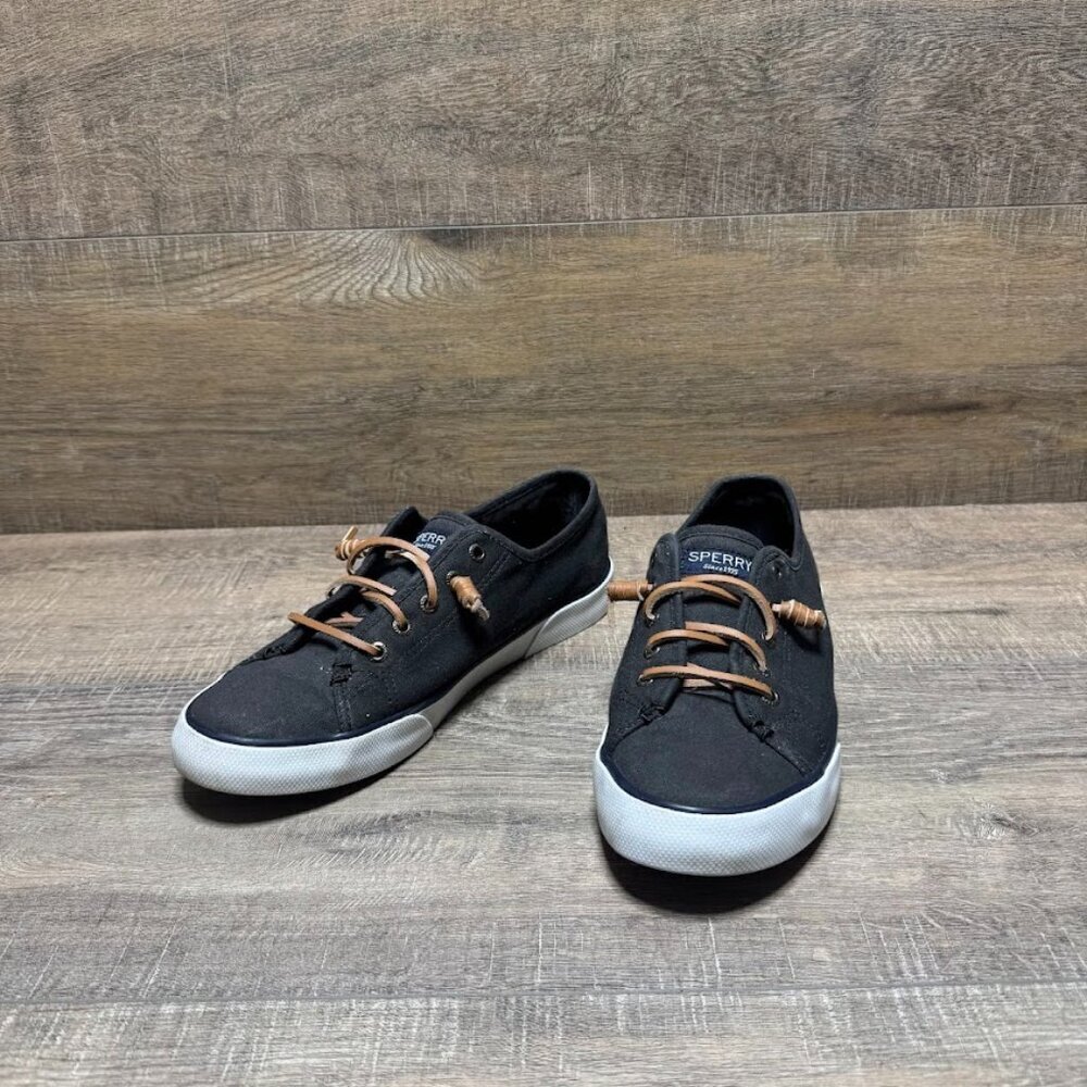 Sperry Top Sider Pier View Gray Canvas Sneakers Women's Size 8